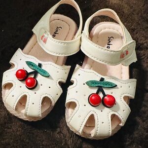 Kids Cream Cherry Sandals